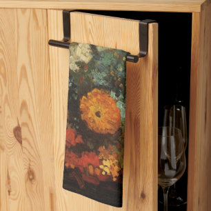 Stillevenvaas met Zinnias door Vincent van Gogh Theedoek