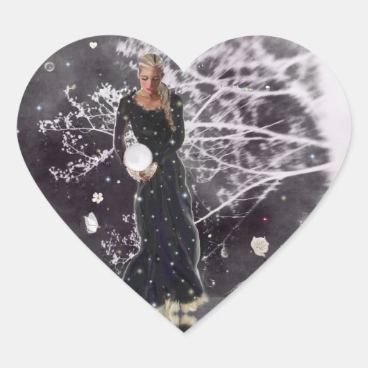 Stillheid binnen hart sticker (Voorkant)