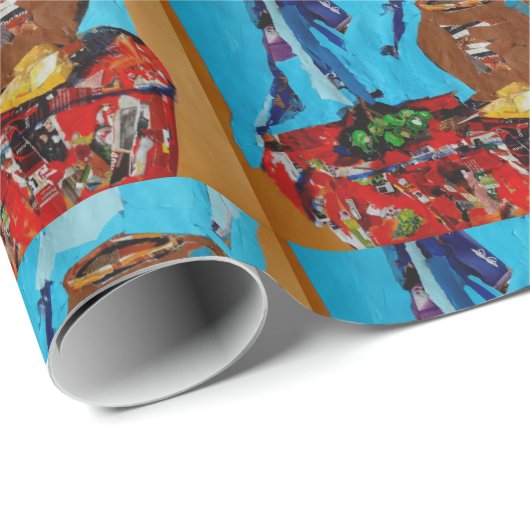 Stilllife Collage Kleurrijke Art Glossy Wrapping P Cadeaupapier (Rol Hoek)