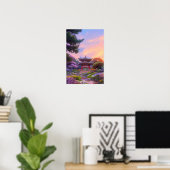 Stillness en Grace in de Japanse schijn Poster (Thuiskantoor)