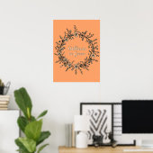 Stillness in Green – Floral Wreath Line Art Poster (Thuiskantoor)