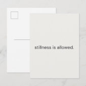 Stillness Is Allowed – zachte herinnering kaart” Briefkaart (Voorkant / Achterkant)