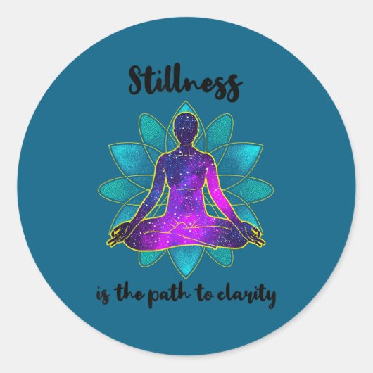 Stillness Is The Path To Clarity Gratitude Motivat Ronde Sticker (Voorkant)