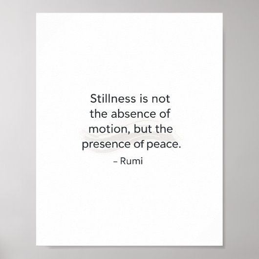 Stillness Quote Poster – Inspirational Peace Wall  (Voorkant)