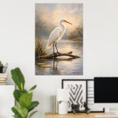 Stillwater Egreta | Kustwildlife | Poster (Thuiskantoor)