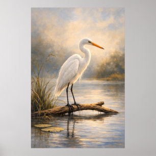 Stillwater Egreta   Kustwildlife   Poster