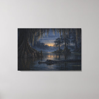 Stillwater Gator | Bayou Wildlife Art | Opgespanne Canvas Afdruk