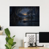 Stillwater Gator | Bayou Wildlife Art | Poster (Thuiskantoor)