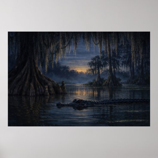 Stillwater Gator | Bayou Wildlife Art | Poster (Voorkant)