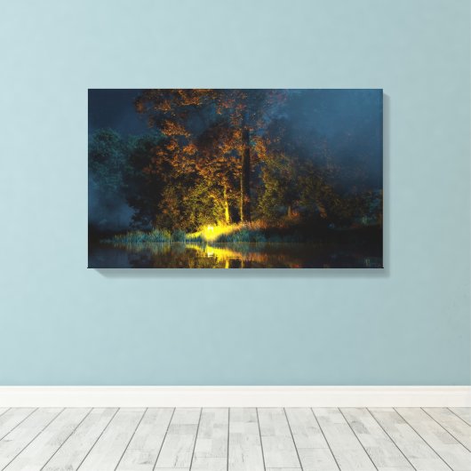Stillwater (Herfst/Nacht) Canvas Afdruk (Insitu (Houten vloer))