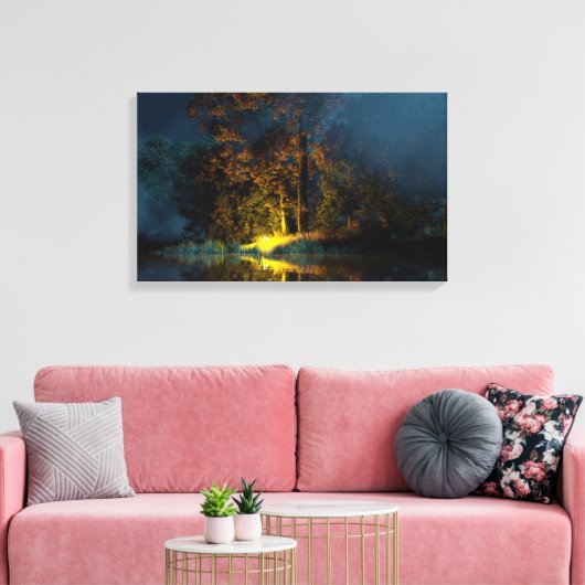 Stillwater (Herfst/Nacht) Canvas Afdruk (Insitu (Woonkamer))