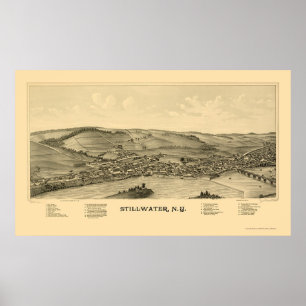 Stillwater, NY Panoramic Map - 1889 Poster