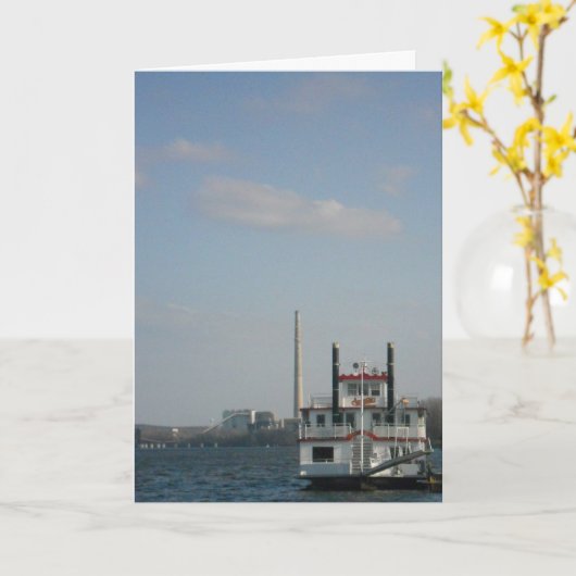 "Stillwater Riverboat" verjaardagskaart Kaart (Gele Bloem)