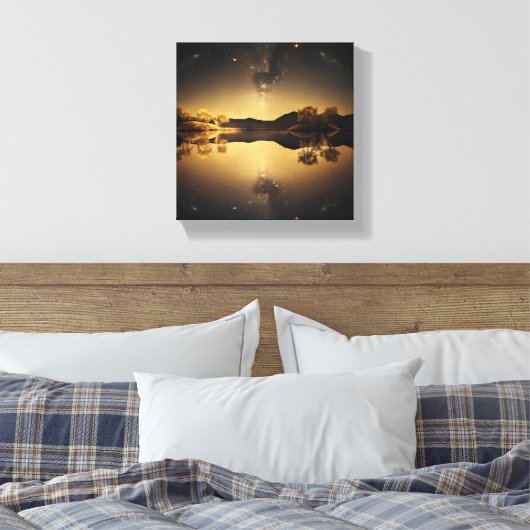 stilstaand meer canvas afdruk (Insitu (Slaapkamer))