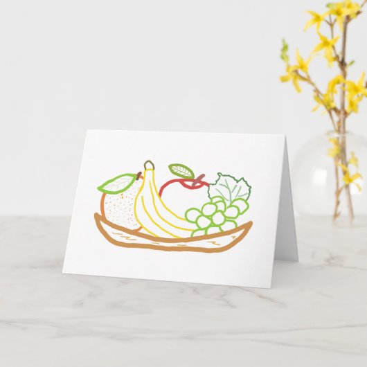 Stilstaande fruitBowl Kaart (Gele Bloem)