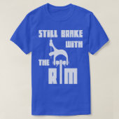 Stilstaande rem met de velg wegfietsen t-shirt (Design voorkant)