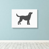 Stilstaande Silhouette hond - Kies achtergrondkleu Canvas Afdruk (Insitu (Houten vloer))