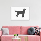 Stilstaande Silhouette hond - Kies achtergrondkleu Canvas Afdruk (Insitu (Woonkamer))