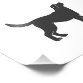 Stilstaande Silhouette hond - Kies achtergrondkleu Foto Afdruk (Hoek)