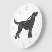 Stilstaande Silhouette hond - Kies achtergrondkleu Grote Klok (Hoek)