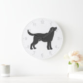 Stilstaande Silhouette hond - Kies achtergrondkleu Grote Klok (Huis)