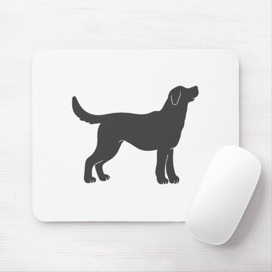 Stilstaande Silhouette hond - Kies achtergrondkleu Muismat (Met muis)