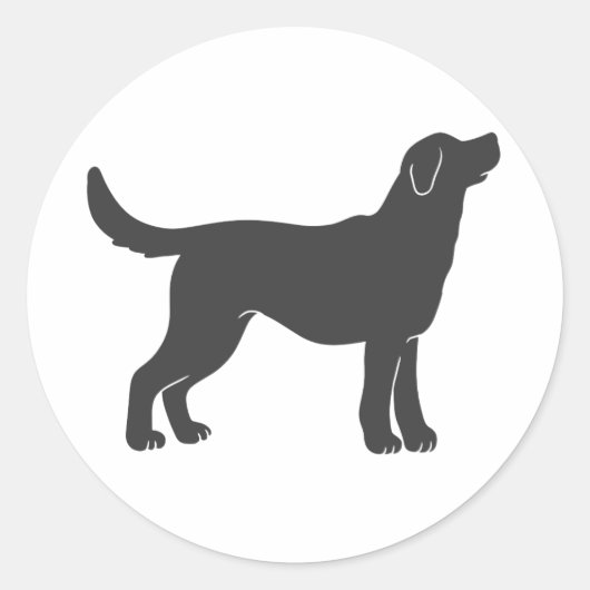 Stilstaande Silhouette hond - Kies achtergrondkleu Ronde Sticker (Voorkant)