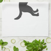 Stilstaande Silhouette hond - Kies achtergrondkleu Theedoek (Gevouwen)