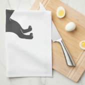 Stilstaande Silhouette hond - Kies achtergrondkleu Theedoek (Quarter Fold)