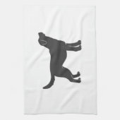 Stilstaande Silhouette hond - Kies achtergrondkleu Theedoek (Verticaal)