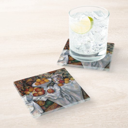 stilstaande Sinaasappels - Paul Cezanne die kunst  Glazen Onderzetter (Schuin)