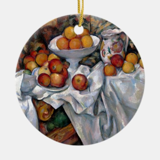 stilstaande Sinaasappels - Paul Cezanne die kunst Keramisch Ornament (Voorkant)