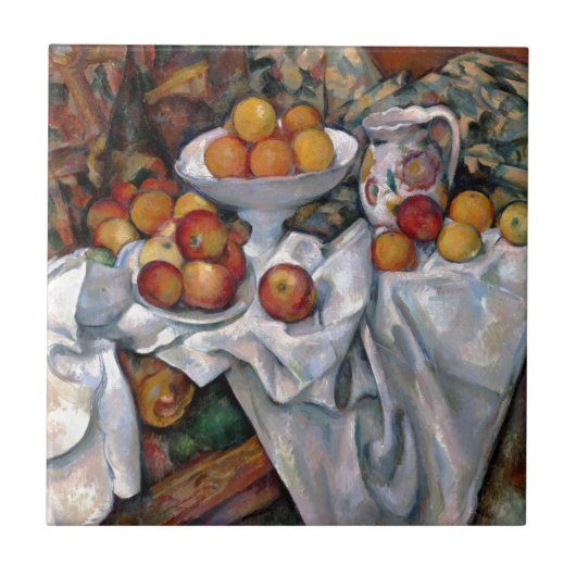 stilstaande Sinaasappels - Paul Cezanne die kunst  Tegeltje (Voorkant)