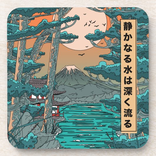 Stilstaande wateren lopen diep. bier onderzetter (Voorkant)