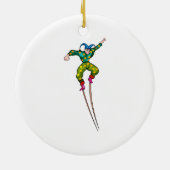 Stilt lopende jester keramisch ornament (Achterkant)