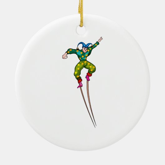 Stilt lopende jester keramisch ornament (Achterkant)
