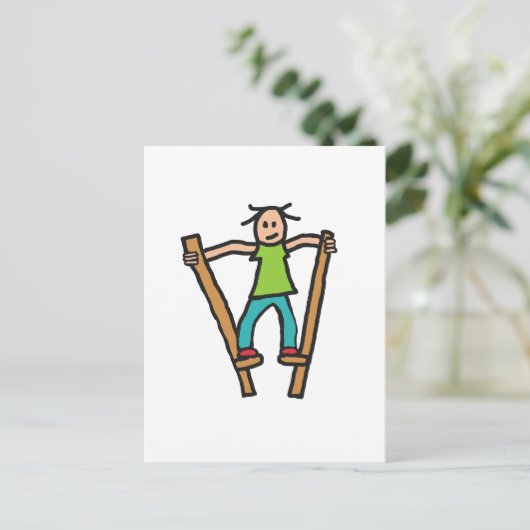 Stilt Walking Briefkaart (Staand voorkant)