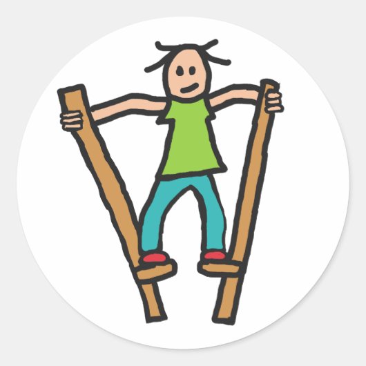 Stilt Walking Ronde Sticker (Voorkant)