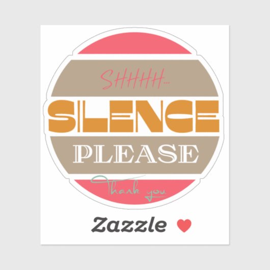 Stilte alsjeblieft, wees stil sticker (Vel)