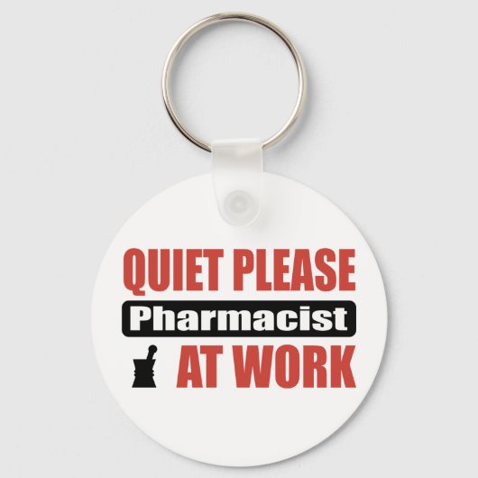 Stilte Alstublieft Apotheker Aan Het Werk Sleutelhanger (Voorkant)