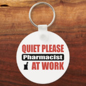 Stilte Alstublieft Apotheker Aan Het Werk Sleutelhanger (Voorkant)