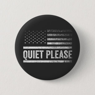 Stilte alstublieft Trump Harris Debat President Ronde Button 5,7 Cm