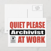 Stilte archivist op het werk briefkaart (Voorkant / Achterkant)