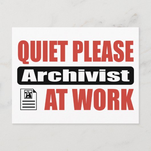 Stilte archivist op het werk briefkaart (Voorkant)