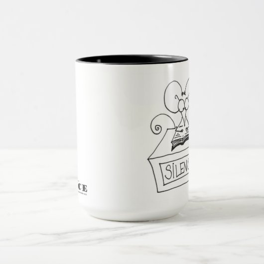 Stilte! Bibliotheekmuis - Mok voor kruimuizen (Midden)