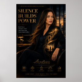 Stilte Bouwt Kracht – Motivatieposter voor Bestuur Poster