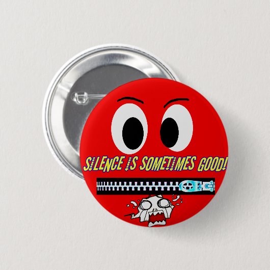Stilte!_Button Ronde Button 5,7 Cm (Voorkant /achterkant)