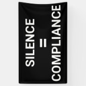 STILTE = COMPLIANCE Politiek protest Maart Spandoek (Verticaal)