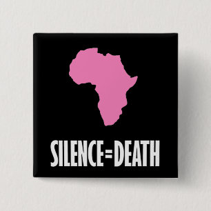 Stilte = Dood in Afrika Vierkante Button 5,1 Cm