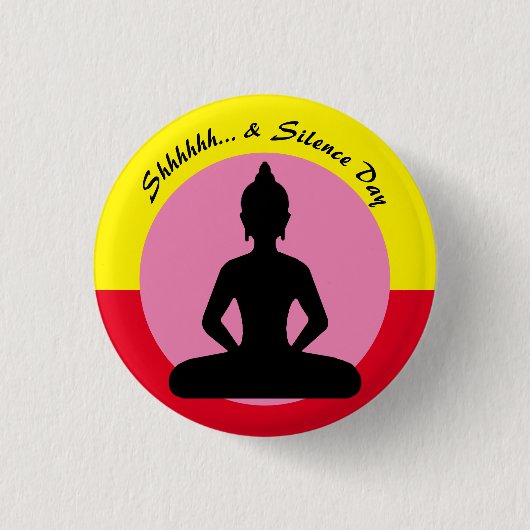 Stilte en Meditatie Dag / Boeddha, Mindfulness Ronde Button 3,2 Cm (Voorkant)
